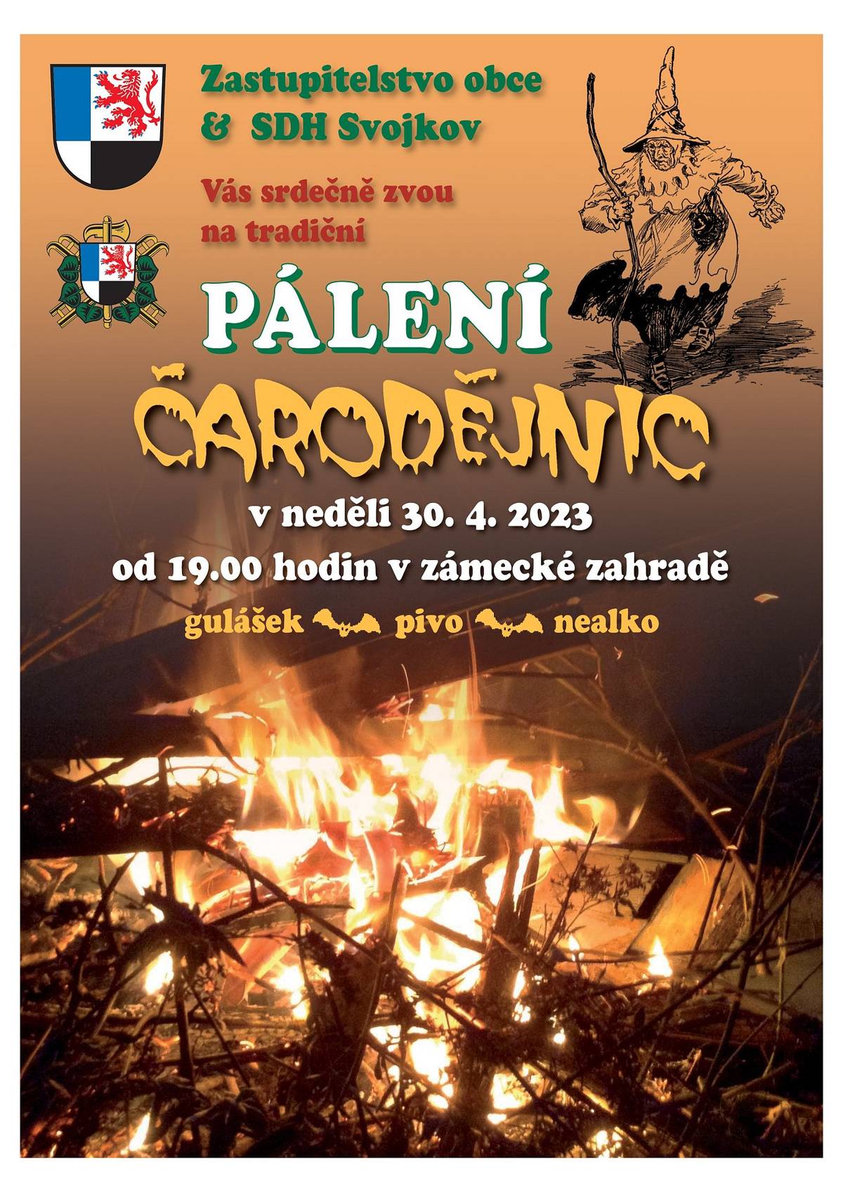 Pozvánka na tradiční pálení čarodějnic