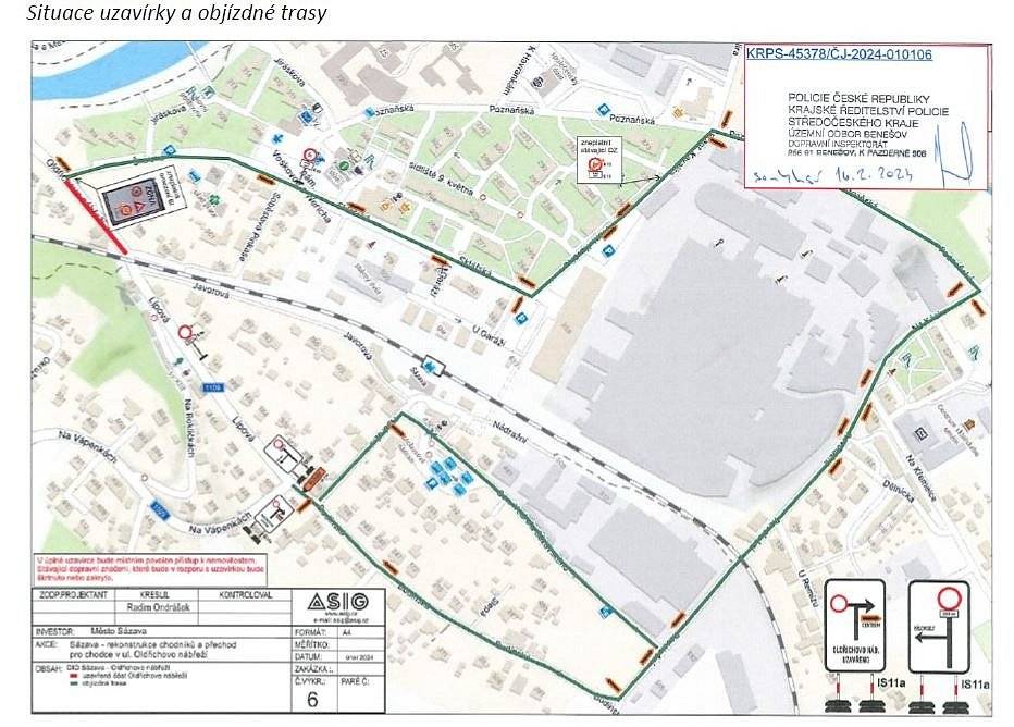 Od pondělí 15. dubna dojde k uzavření části silnice č. III/1109 v ulici Oldřichovo nábřeží od křižovatky Školská k železničnímu přejezdu.