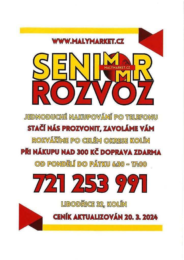 Malý Market Libodřice nabízí možnost nákupu pro telefonu. Při objednávce nad 300,- Kč rozvoz zdarma.