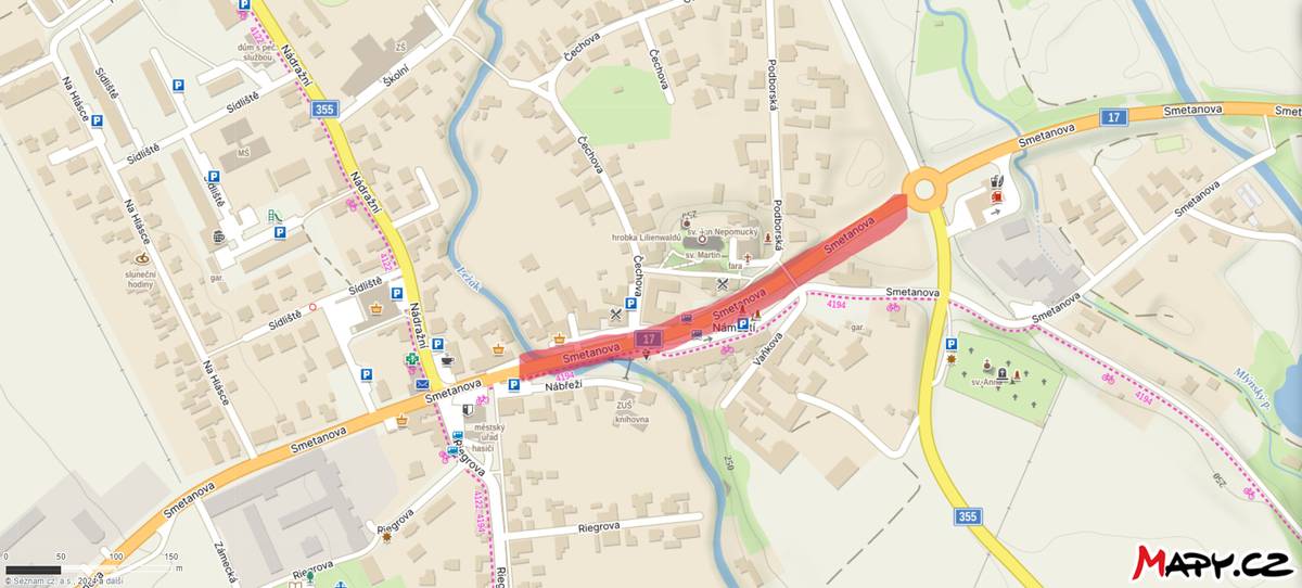 Hrochův Týnec - uzavírka v době od 12.10. do 10.11.2024 - od kruháku ke křižovatce na Stíčany


Řestoky - uzavírka v době od 14.10. do 30.11.2024 průjezd obcí Řestoky od Chrasti a Tří Bubnů směrem ke křižovatce na Rosice


Do Chrudimě tak nejlépe přes Chrast, Zaječice a Orel...