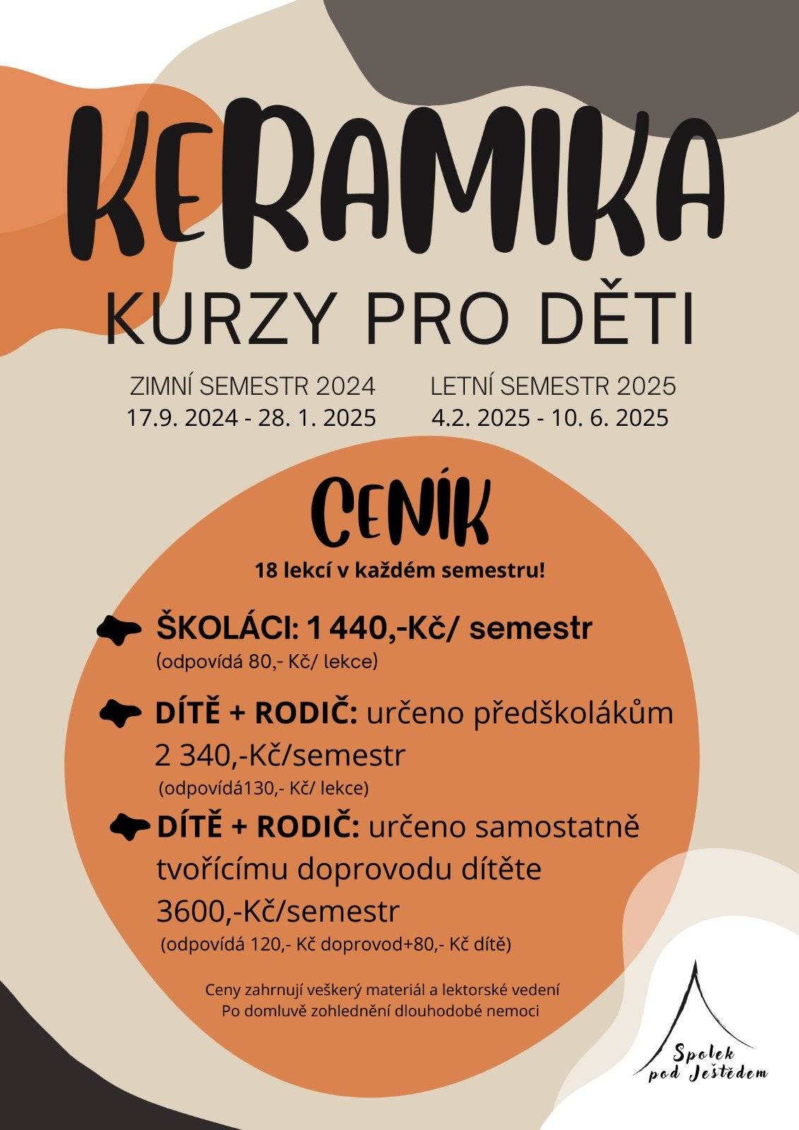 Letní prázdniny se blíží ke svému konci a jako každý rok přichází Spolek pod Ještědem s nabídkou nových kurzů. Všechny kurzy začínají už v září, tak nás neváhejte kontaktovat.