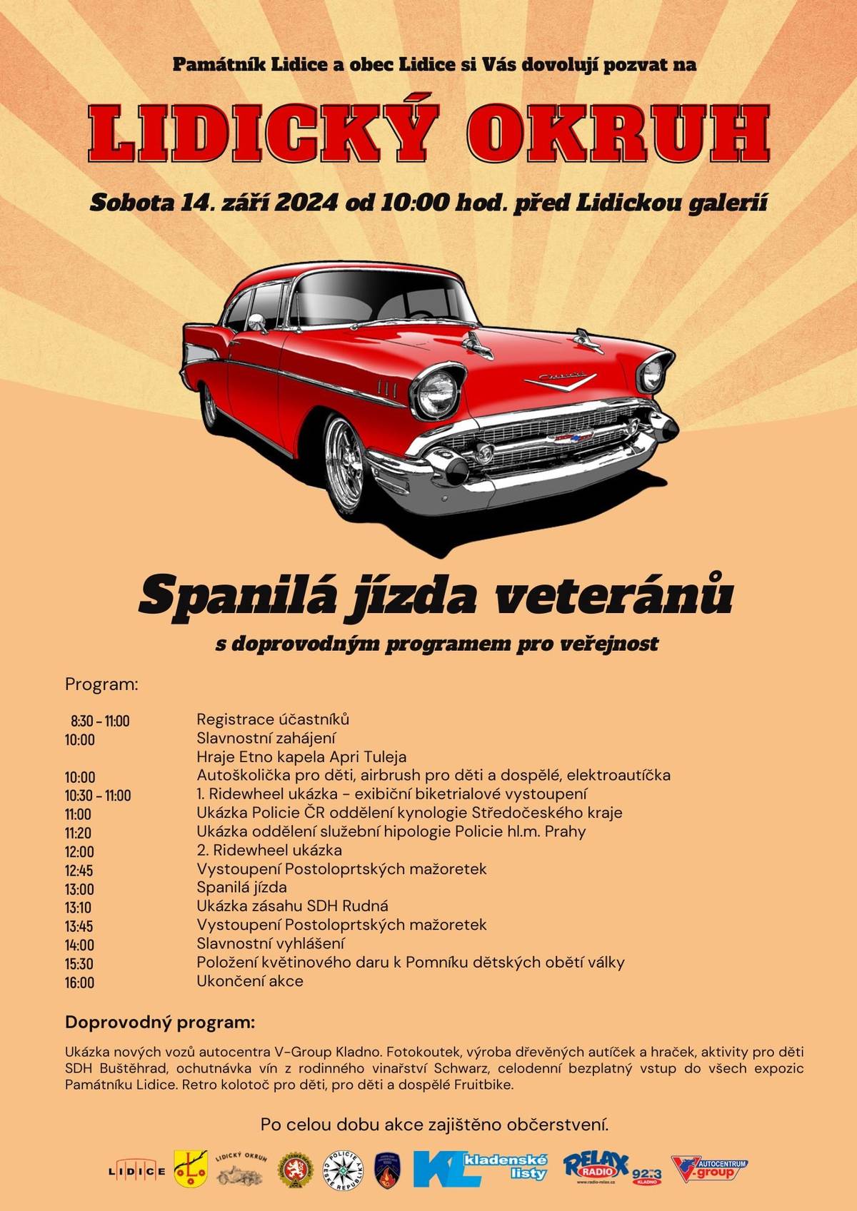 Spanilá jízda veteránů s doprovodným programem pro veřejnost