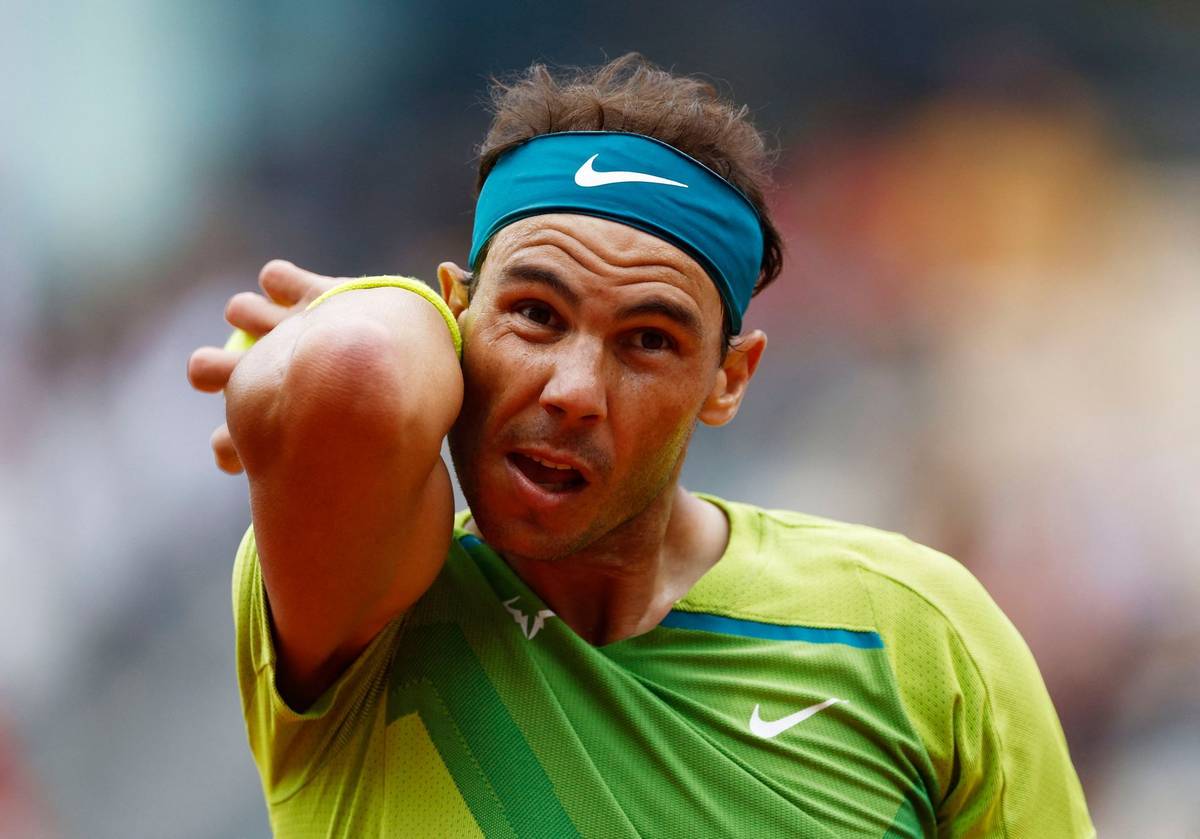 Rafael Nadal během utkání prvního kola Roland Garros.