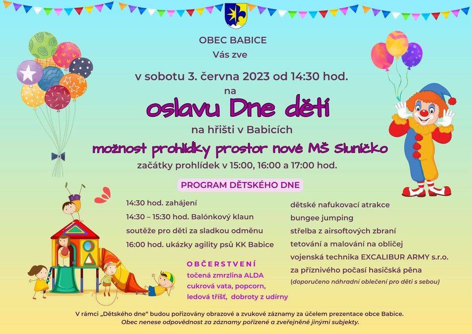 Den dětí 3.6.2023 od 14:30 hod.