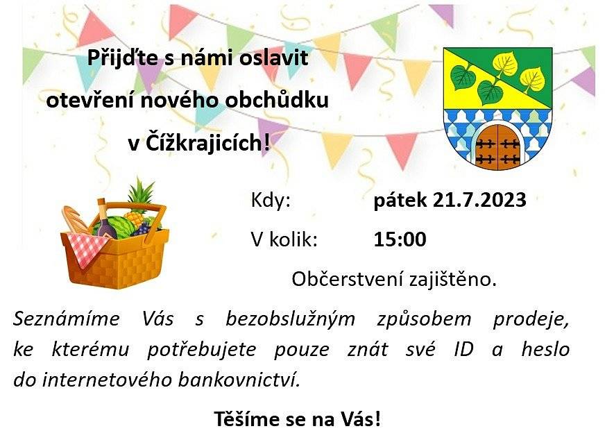 Přijďte, budeme se těšit!