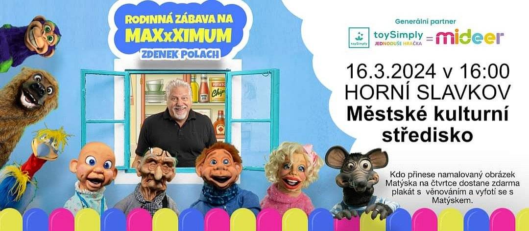 Rodinné představení Zdenka Polacha, opravdu jediného českého břichomluvce. 
Vstupné: 300 Kč