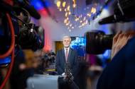 Petr Pavel ve svém volebním štábu po prvním kole voleb, které vyhrál. 14. ledna 2023.