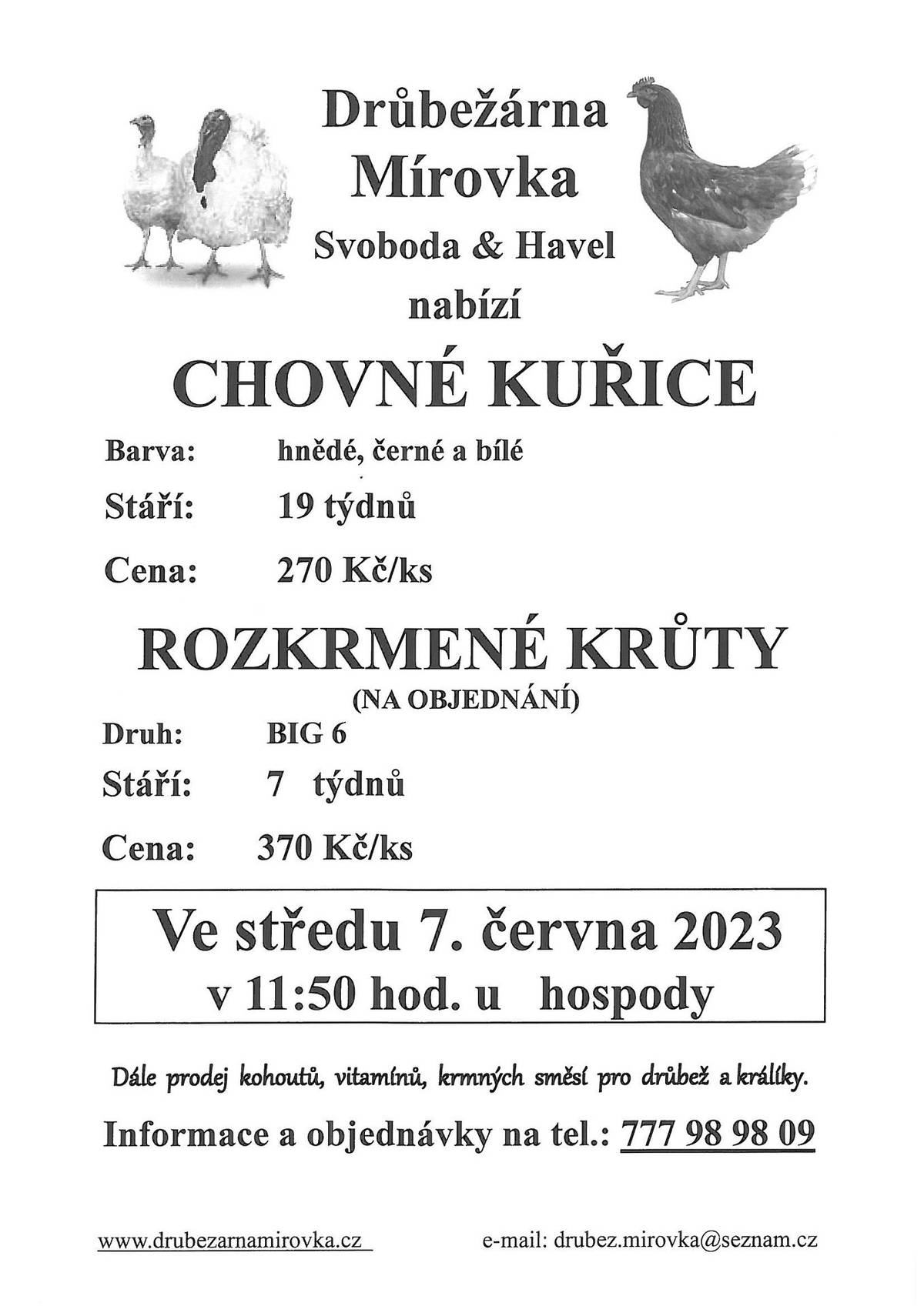 7. 6. 2023 v 11,50 hod. u hospody