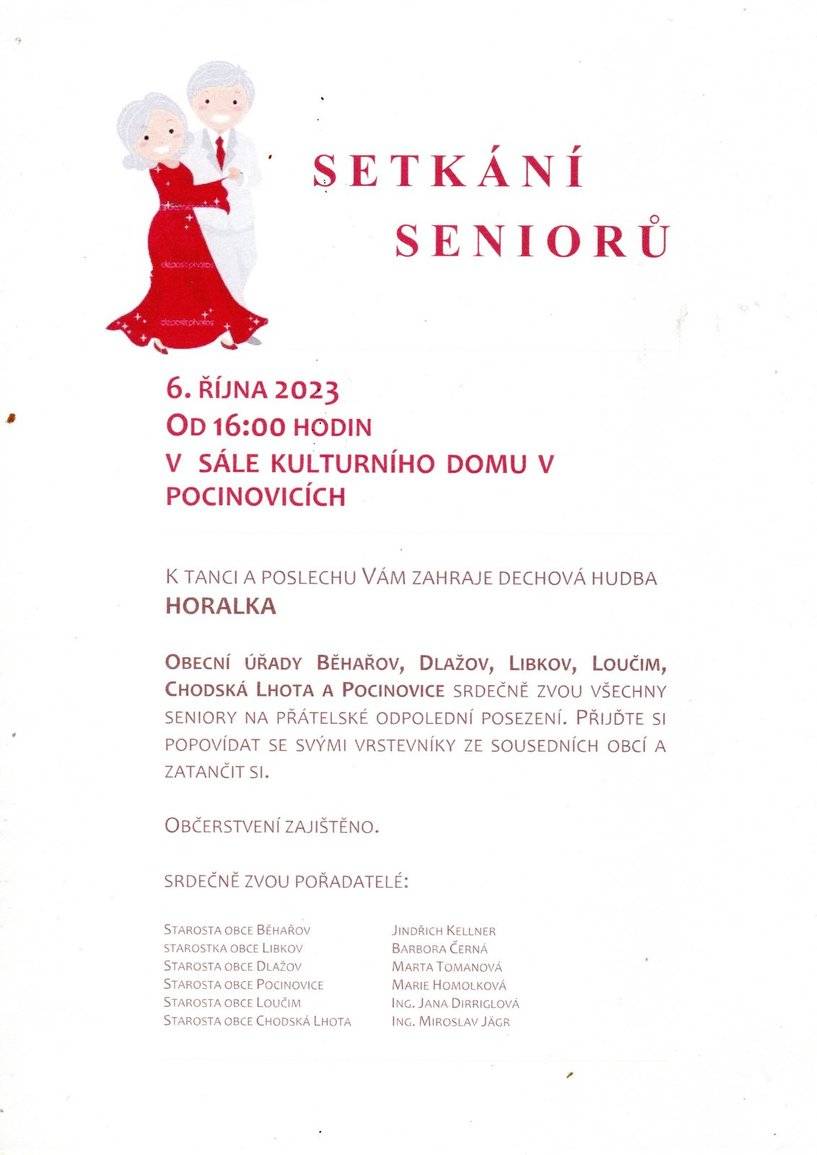 Odjezd autobusu ze zastávky u OÚ Chodská Lhota v 15.30 hodin. Příjezd na stejné místo po skončení akce.