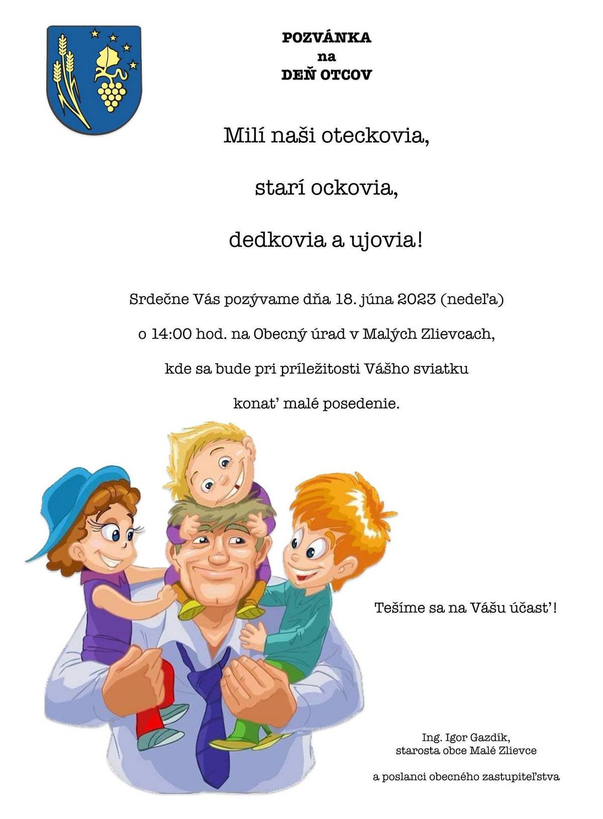 Pozývame Vás na stretnutie pri príležitosti Dňa otcov 2023