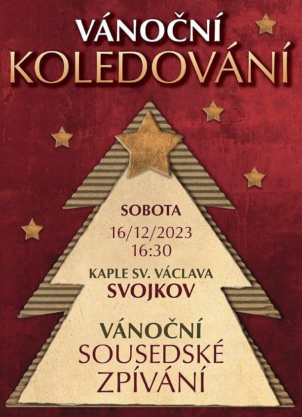 Vánoční sousedské zpívání již dnes v 16.30 v kapli sv. Václava. Všichni jste srdečně zváni.
OU Svojkov