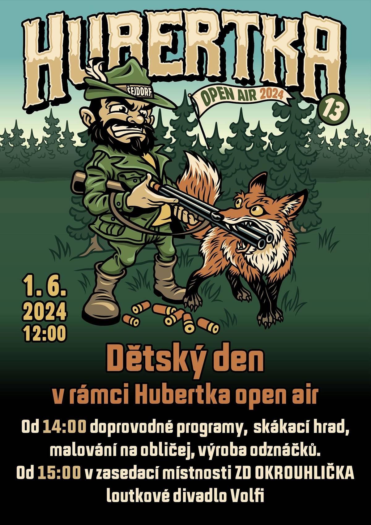 Připomínáme akci v Okrouhličce " Hubertka Open Air" v sobotu 1.6.2024.