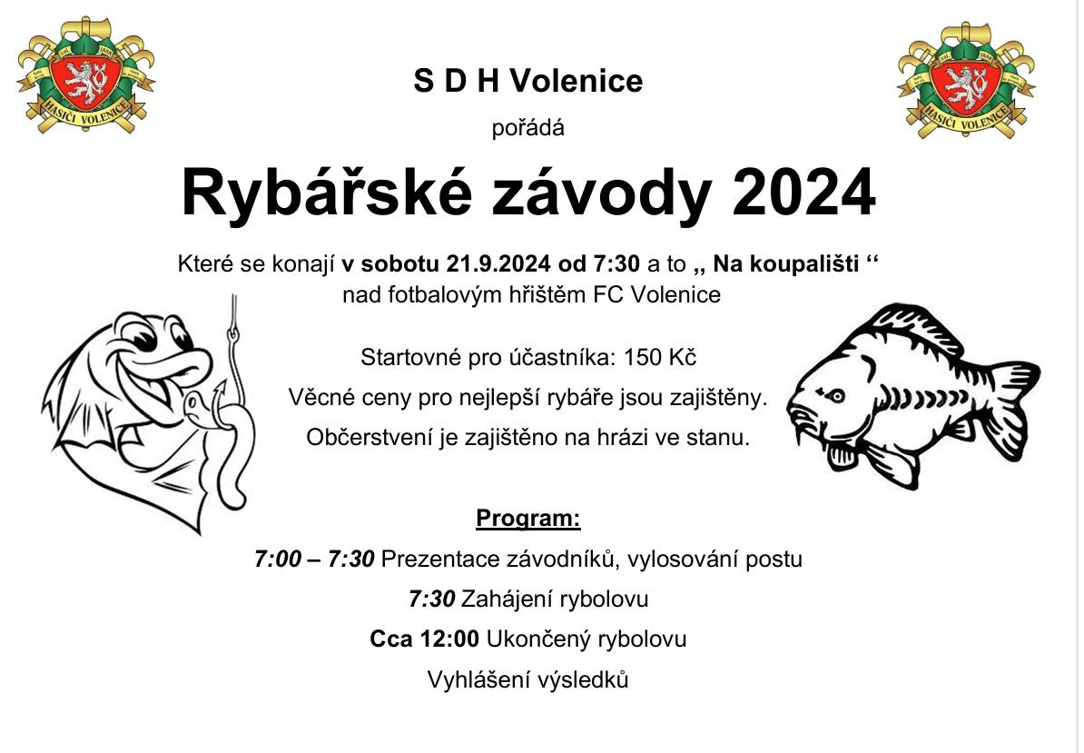 Informace o rybářských závodech 2024