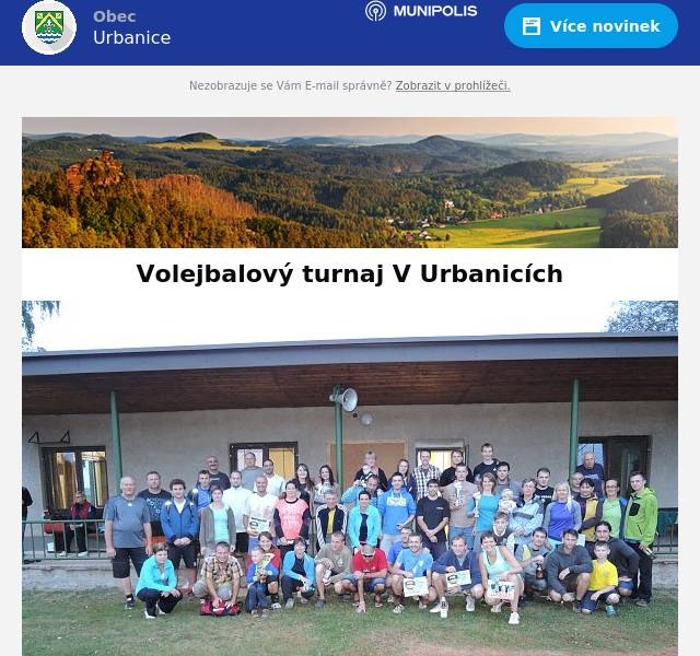 Pozvánka na sobotní volejbalový turnaj do Urbanic ,,Memorial Pepy Jelínka", v sobotu dne 14.09.2024 od 8:00 hod
