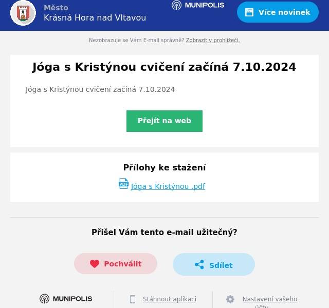 Jóga s Kristýnou cvičení začíná 7.10.2024