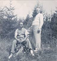 Jan Mikolášek se svým asistentem, Tatry 1940.