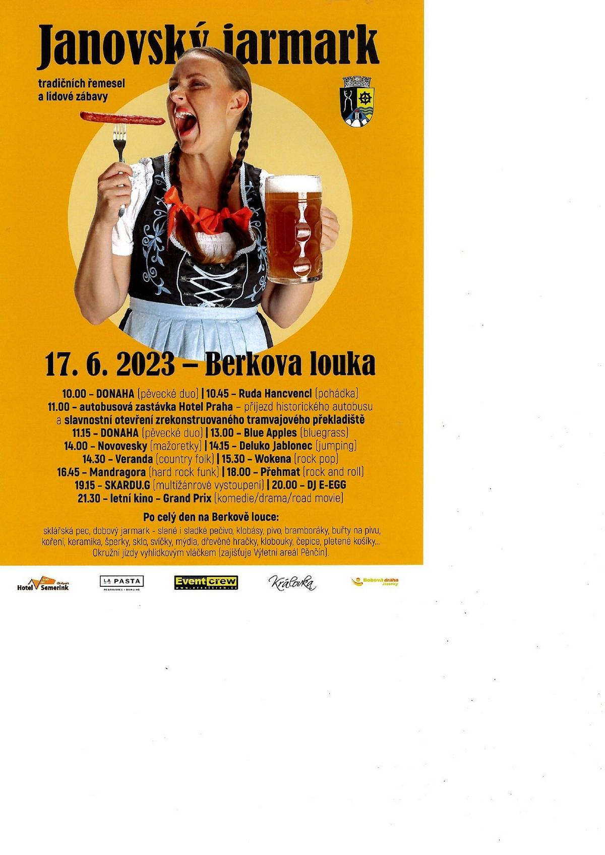 Tradiční Janovský Jarmark se koná dne 17.6.2023 na Berkově louce