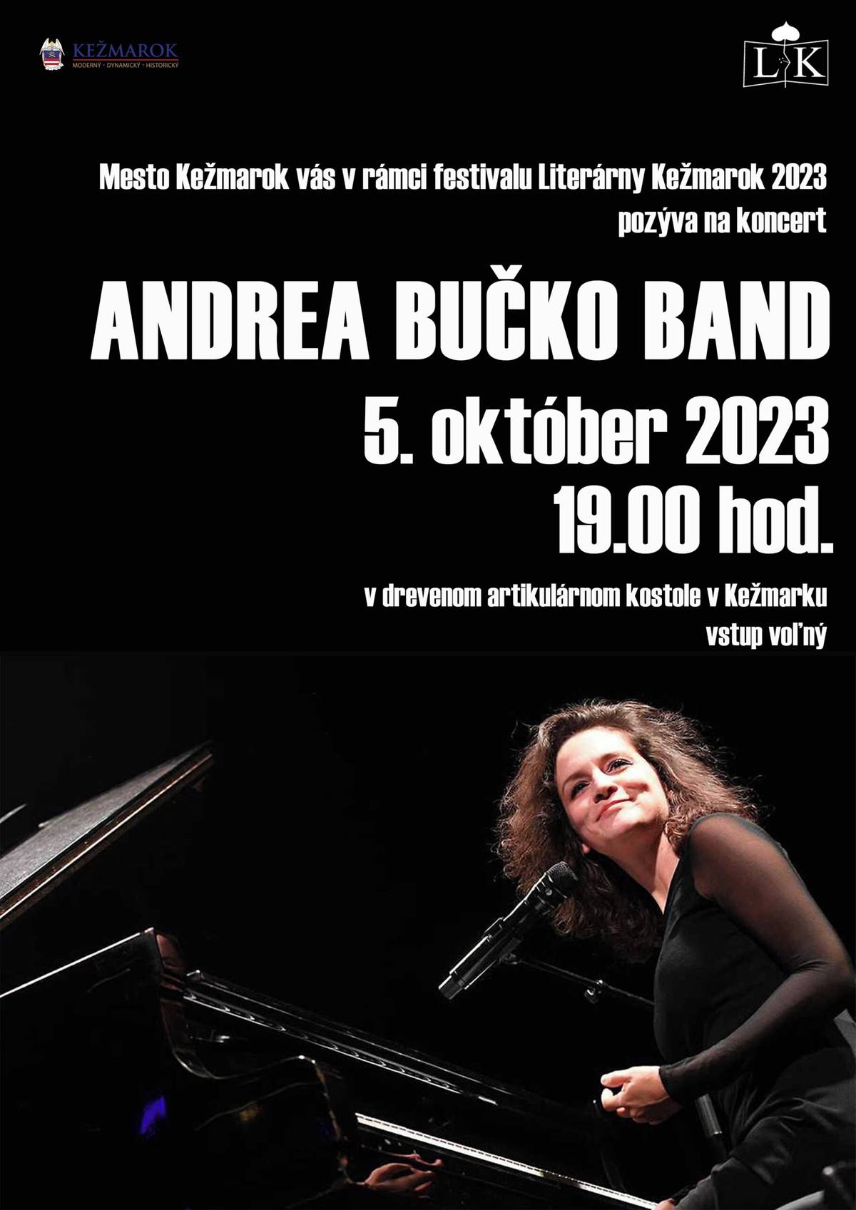 Mesto Kežmarok vás v rámci festivalu Literárny Kežmarok 2023 pozýva na koncert talentovanej slovenskej speváčky a jej kapely v čarovnom priestore dreveného artikulárneho kostola. Vstup je voľný. Andreina tvorba sa vyznačuje pútavými hudobnými nápadmi a sugestívnym citlivým  speváckym prejavom. Mieša v sebe viaceré žánre, počnúc jazzom, soulom, francúzskym šansónom, končiac vplyvmi slovenského folklóru a world