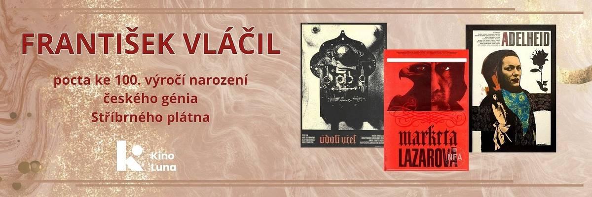 Markéta Lazarová, Adelheid a Údolí včel. Tři historické snímky zapůjčené v digitalizované podobě z Národního filmového archivu uvede začátkem příštího týdne, ve dnech 19. až 21. února, kino Luna v Ostravě-Zábřehu za zvýhodněné vstupné.
Speciální projekce vzdá hold nedožitým 100. narozeninám filmového velikána Františka Vláčila (19. 2. 1924 – 27. 1. 1999). Dílo výjimečného režiséra a scénáristy, básníka a malíře stříbrného plátna, který v roce 1994 obdržel ocenění Český lev za celoživotní umělecký přínos českému filmu a na MFF v Karlových Varech a o čtyři roky později také hlavní cenu za mimořádný umělecký přínos světové kinematografii, můžete zhlédnout za 50 Kč. A na co se můžete těšit?
𝟭𝟵.𝟮. (v den jeho narozenin) kino Luna uvede Údolí včel,
𝟮𝟬.𝟮. bude následovat film Adelheid,
𝟮𝟭.𝟮. sérii zakončí snímek Markéta Lazarová (považovaný odbornou veřejností za jeden z nejlepších tuzemských filmů). Začátek všech projekcí je vždy v 17 hodin.
Více informací na stránkách Kultura Jih: https://www.kulturajih.cz/cz/kino/filmove-speciality
Letos na kulturní akce v obvodu Ostrava-Jih můžete využít také finanční příspěvek v rámci systému Corrency - více zde: https://ovajih.corrency.cz/