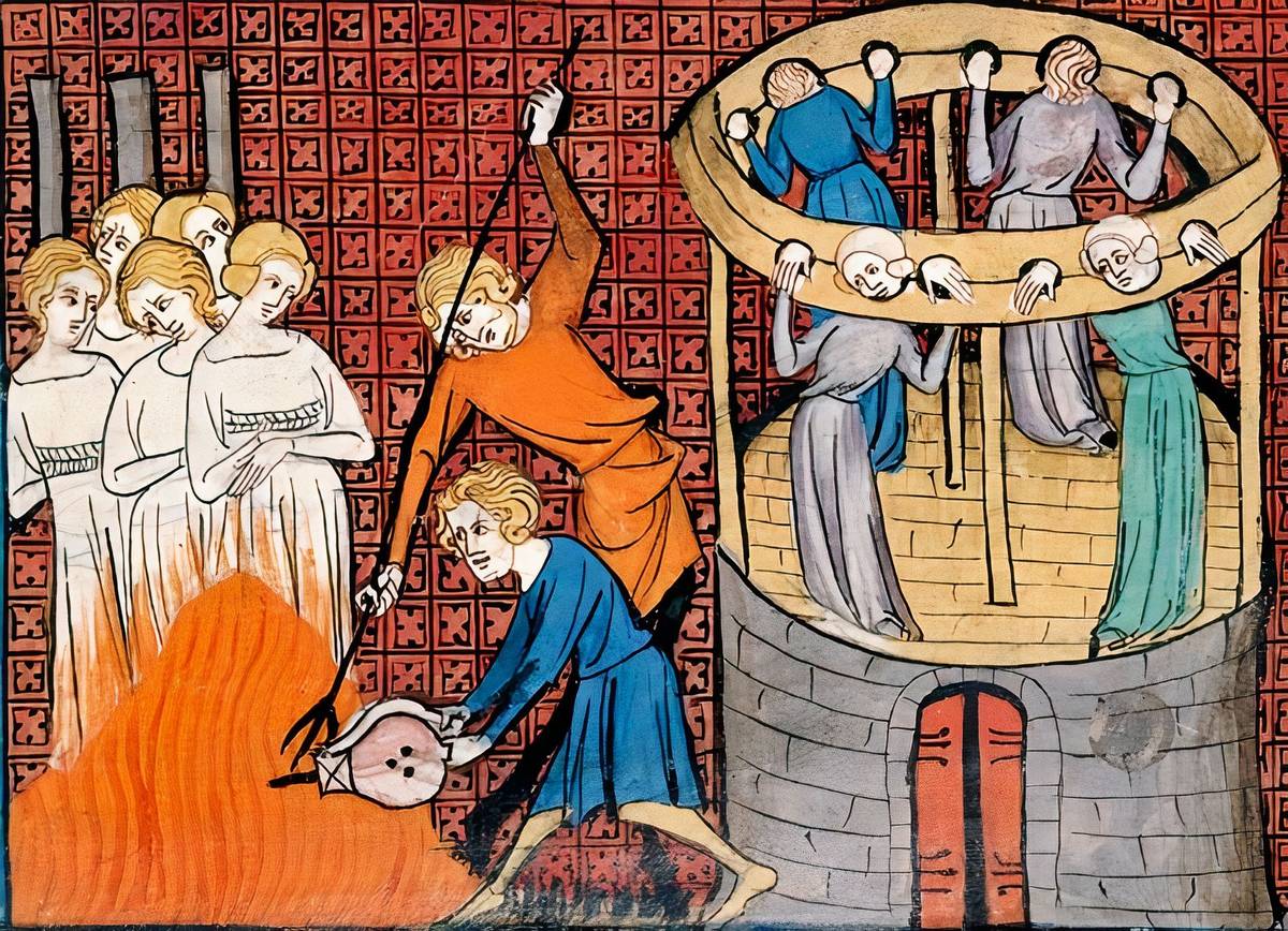 Hranice, na níž praská oheň, zadušené výkřiky: například v městečku Ribe na západě Dánska je zvláštní muzeum věnované honům na čarodějnice, které poodhaluje tyto často opomíjené události v Evropě. Muzeum se nachází v domě někdejšího inkvizitora a seznamuje návštěvníky s pronásledováním žen silně pověrčivou a hluboce věřící luteránskou společností.
Na dobové kresbě je vyobrazeno upálení žen obviněných z čarodějnictví ve 14. století.