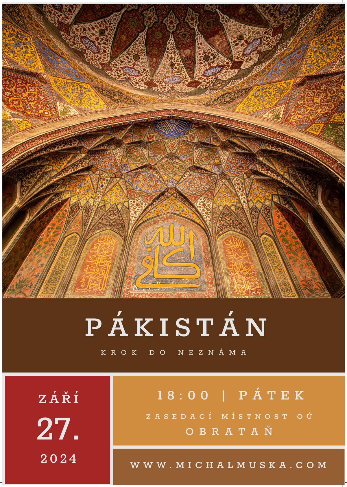 Vážení občané, 
srdečně vás zveme na cestovatelskou přednášku Michala Mušky, která se uskuteční 27.9.2024 od 18:00 hodin v zasedací místnosti obecního úřadu v Obratani. Téma: Pákistá