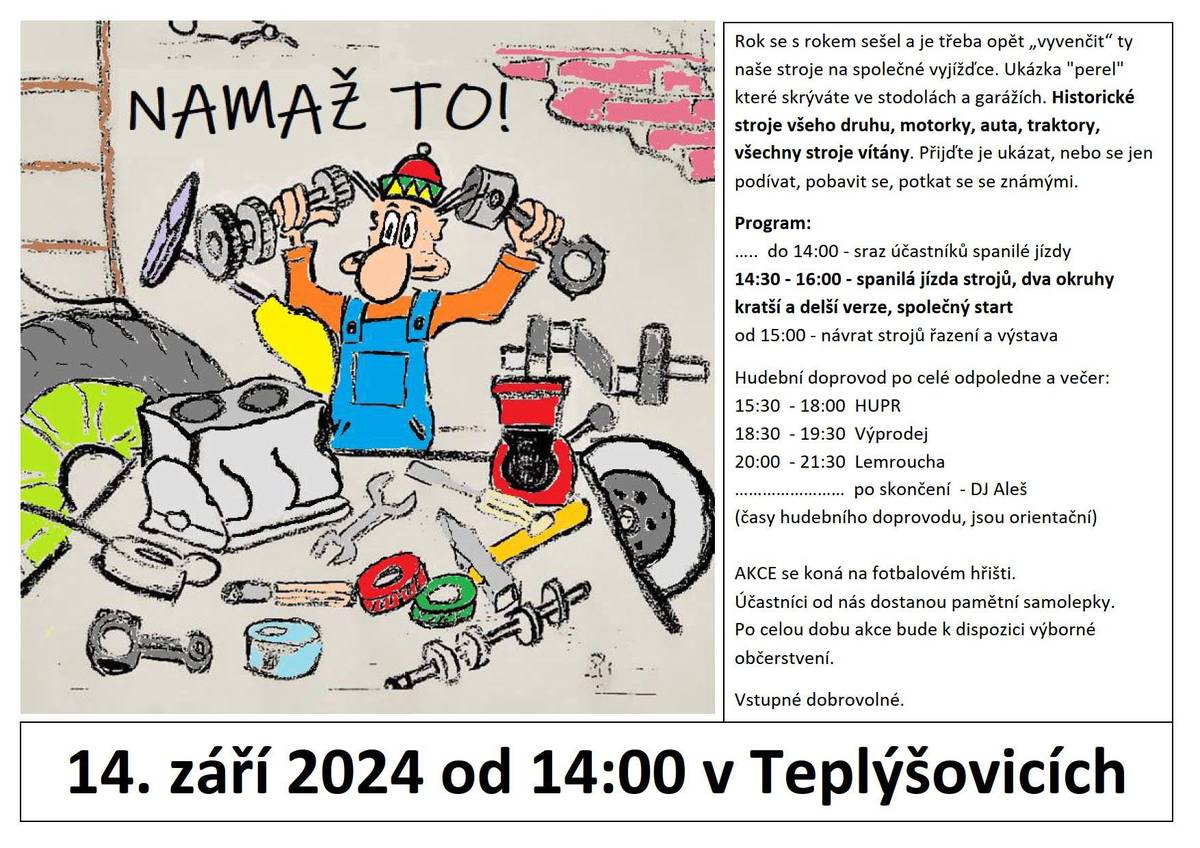 Pozvánka na již tradiční sraz veteránů v Teplýšovicích.