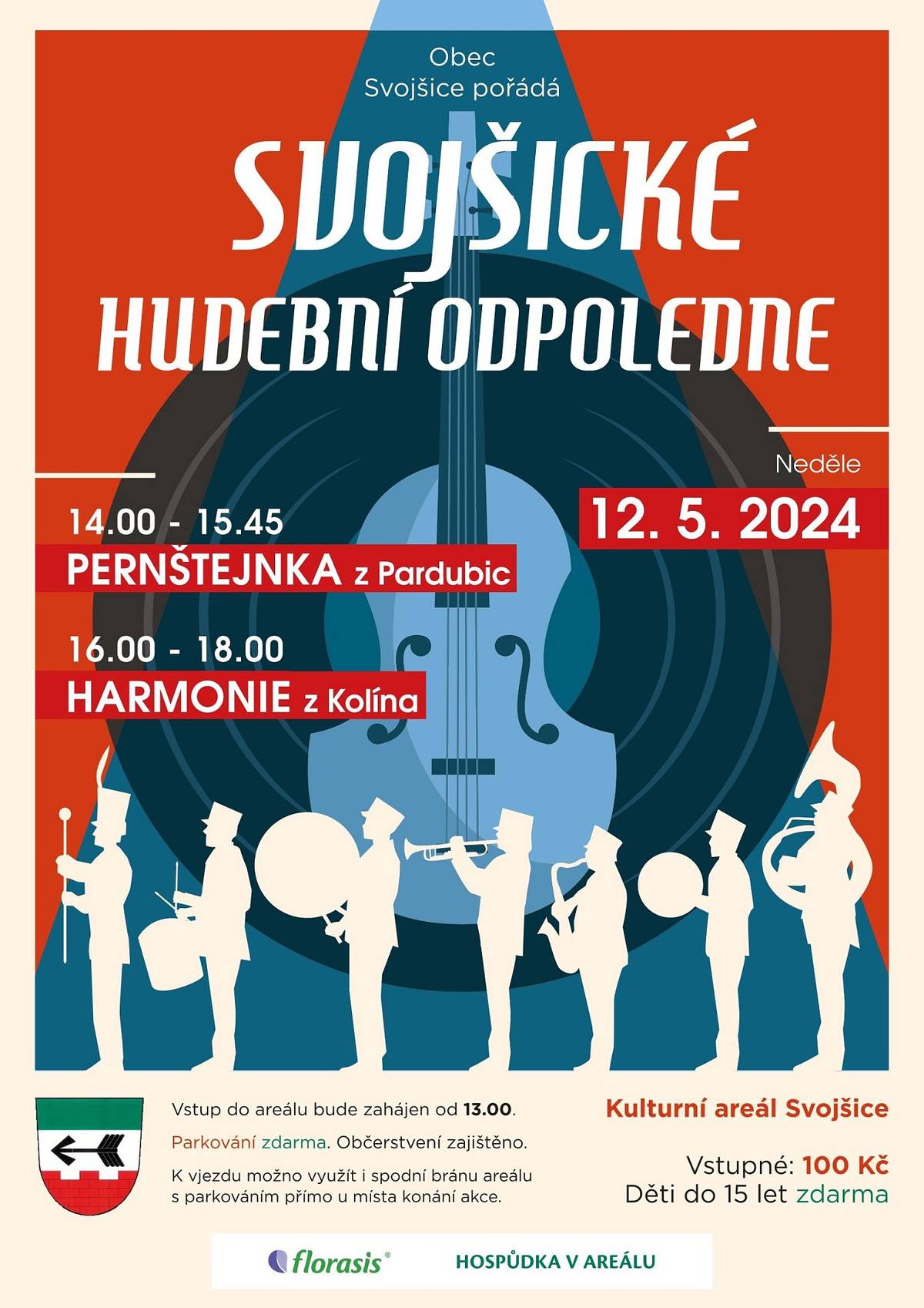 Obec Svojšice Vás srdešně zve  dne 12. května 2024  na"Hudební odpoledne".