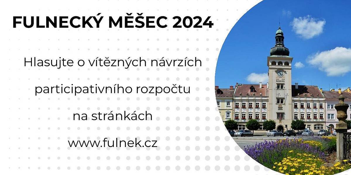 V průběhu května proběhla na Městském úřadě Fulnek kontrola přijatelnosti  předložených návrhů do projektu Fulnecký měšec 2024.
Po kontrole povinných náležitostí a proveditelnosti jednotlivých projektů doporučila Komise pro participativní rozpočet k hlasování celkem 5 návrhů.  Návrh s názvem Oprava místní komunikace v obci Jerlochovice nebyl zařazen do hlasování z důvodu již připravované realizace odborem IŽP. 
O tom, který návrh zvítězí, můžete svými hlasy rozhodnout do 30. června.
Fulnecký měšec 2024 - hlasování
Děkujeme.