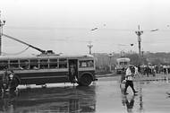 Mezi populární trolejbusy ve východním bloku můžeme jistě zařadit moskevský typ MTB 82, jehož karoserie vycházela z autobusů ZiS 154. A protože Sověti rádi kopírovali americký styl, oba modely jsou podobné autobusům GMC. Tato fotka je z ulic Kyjeva.