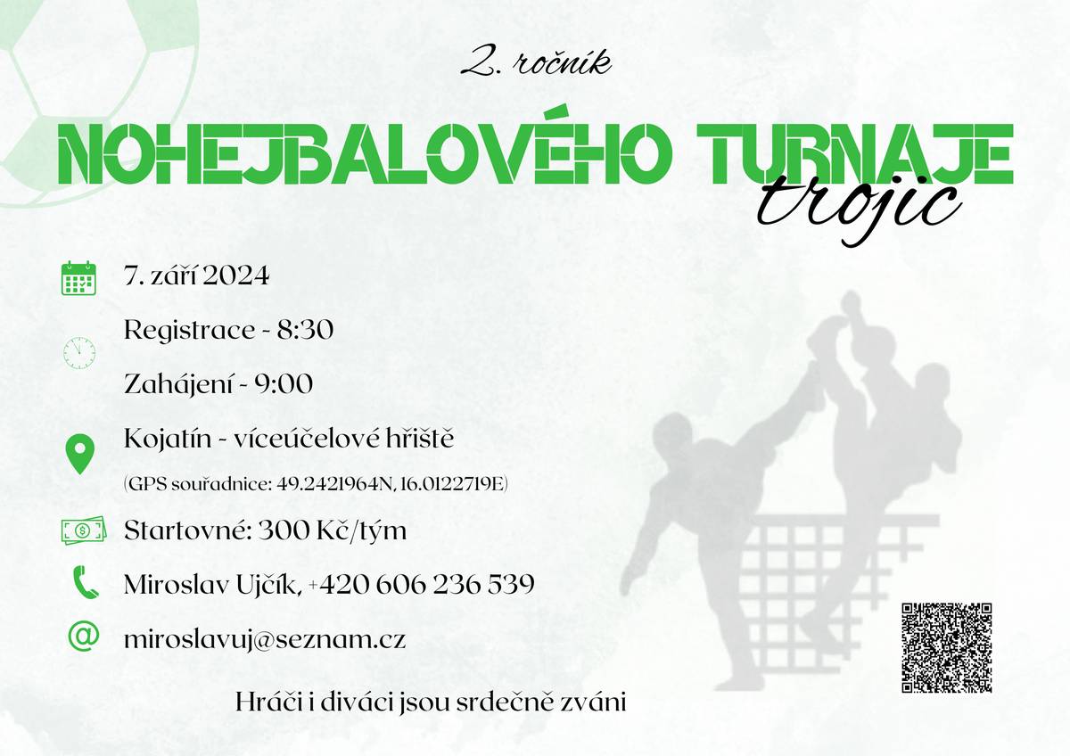 Hráči i diváci jsou srdečně zváni na 2. ročník nohejbalového turnaje trojic