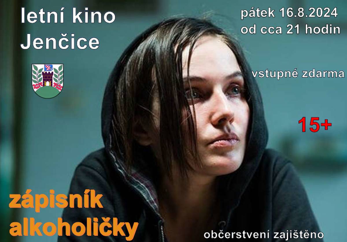 Vážení občané.Srdečně vás zveme do letního kina v pátek 16.8. od 21 hod.Promítat budeme film Zápisník alkoholičky,který je přístupný od 15 let.