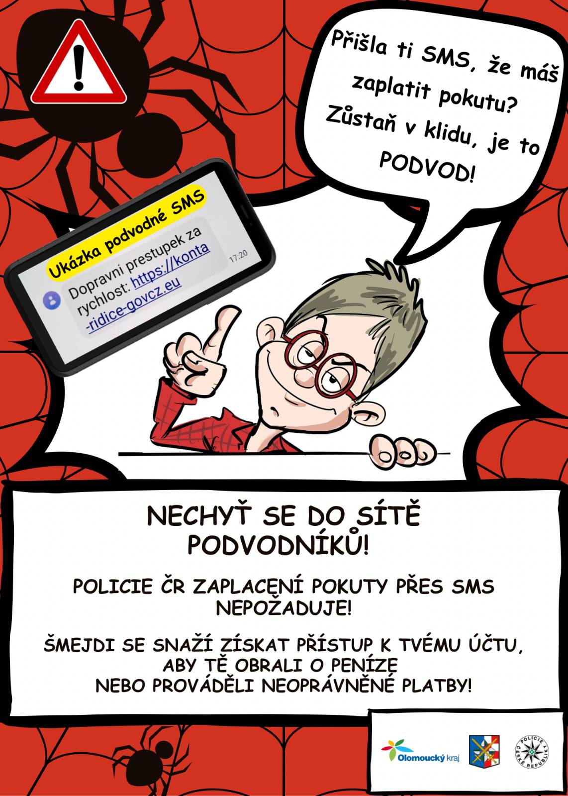 Pozor na falešné SMS, které nabádají k uhrazení pokut za dopravní přestupky!