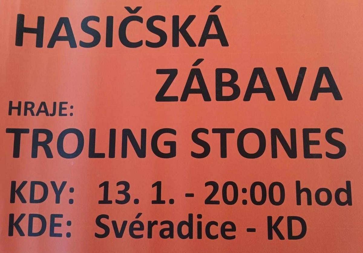 SDH Svéradice vás tuto sobotu srdečně zve na hasičskou zábavu. Připravena je bohatá tombola.