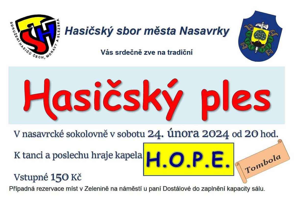 Přijďte si zatančit! V sobotu 24.2. to v nasavrcké sokolovně roztočí místní hasičský sbor a všichni, kdo mají chuť být u toho.