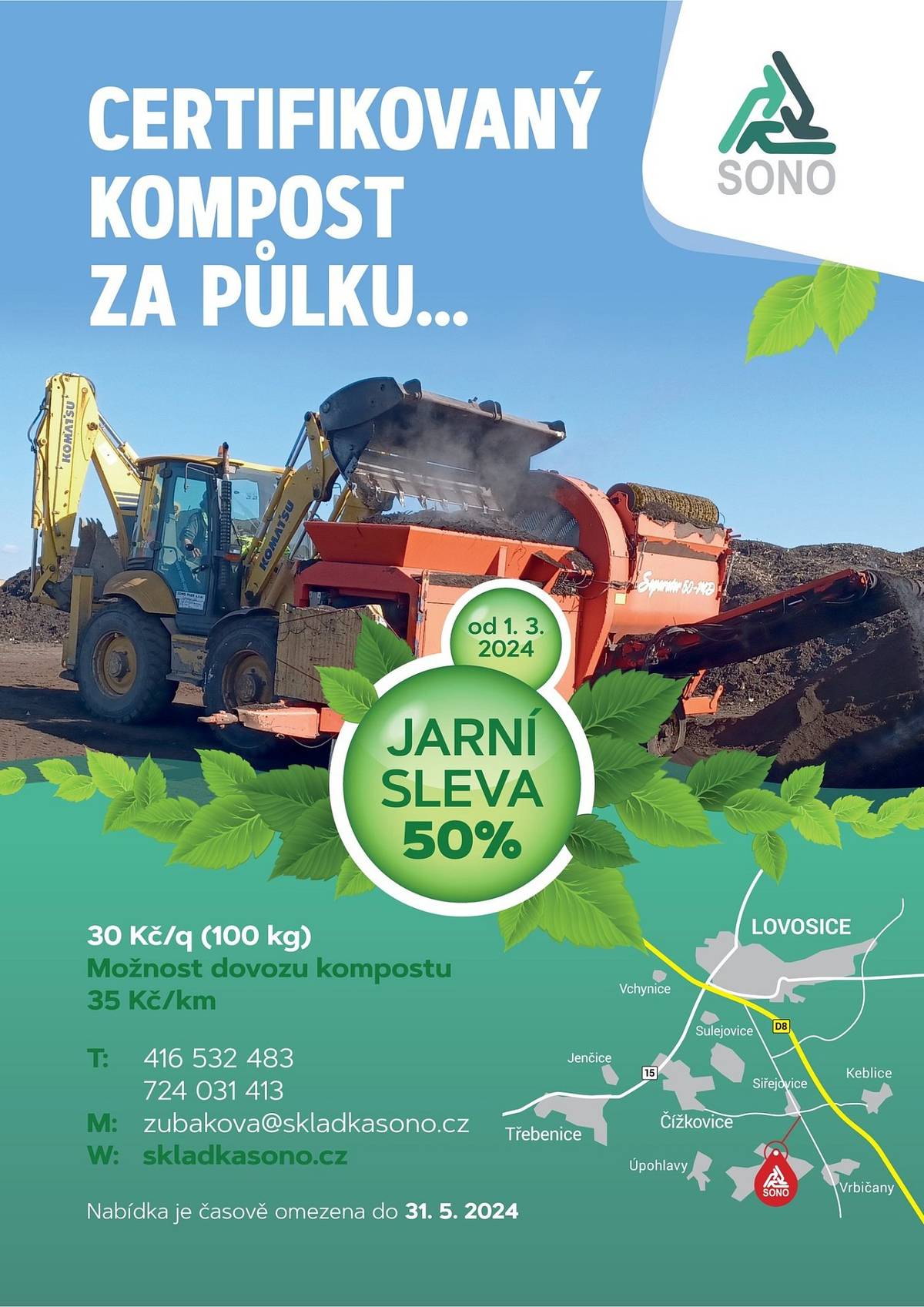 Sdílíme výhodnou nabídku certifikovaného kompostu od společnosti SONO PLUS s. r. o.