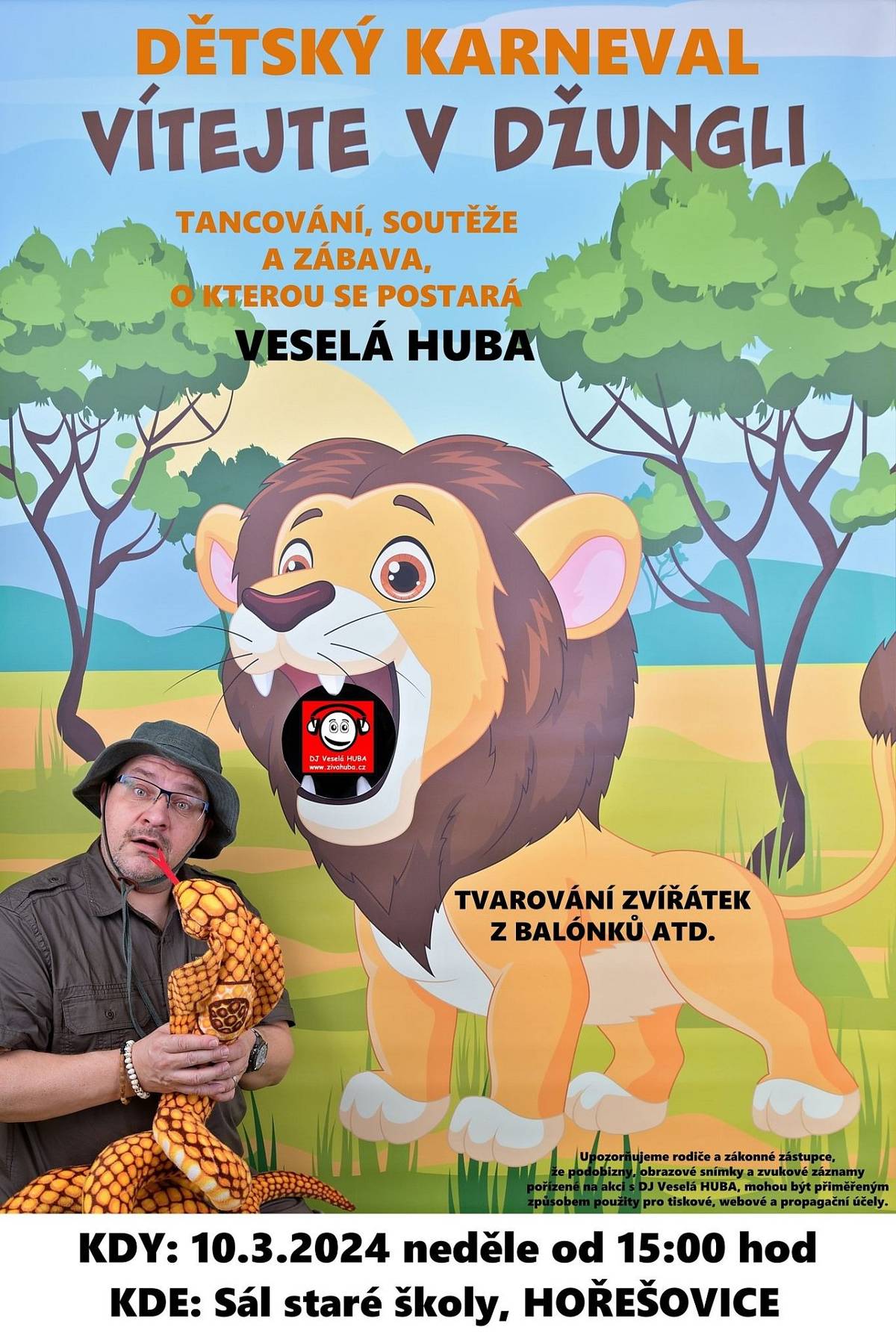 Zveme Vás na dětský karneval

neděle 10.3. od 15:00 sál bývalé školy