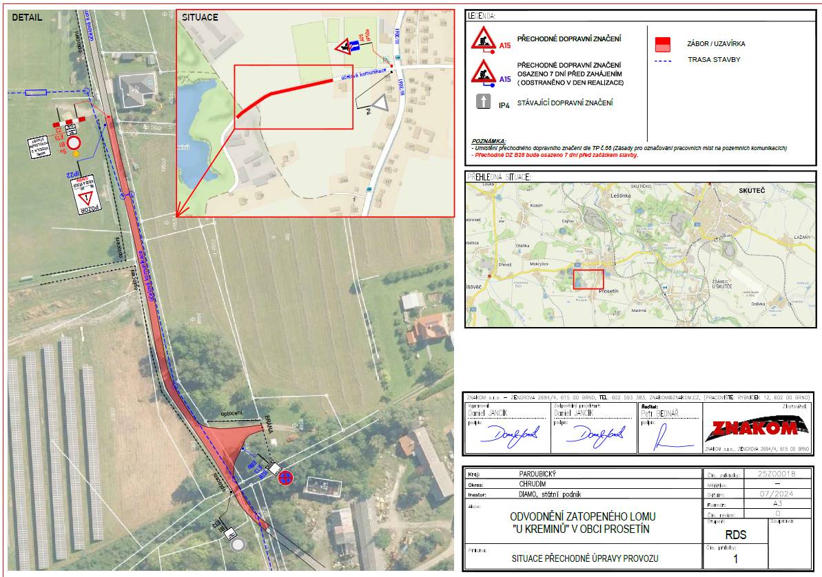 Informujeme občany, že stavební akce "Regulace výšky hladiny v lomu U Kreminů" bude zahájena 5. 8. 2024. Od bočního sjezdu mezi fotbalová hřiště (hasičské plato) až k lomu, bude místní komunikace UZAVŘENA.