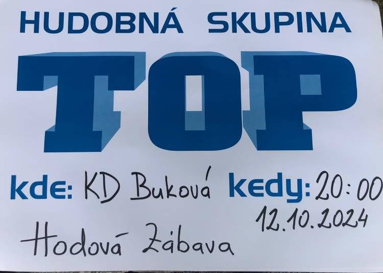 Futbalový klub FK TJ Družstevník Buková Vás pozýva na hodovú zábavu ktorá sa uskutoční v KD Buková dňa 12.10.2024 

Do tanca Vám zahrá hudobná skupina TOP  

Pripavená bude bohatá tombola 

Vstupné : 6€

Stoly si môžete rezervovať u Patrik Kopúnek buď cez Messenger alebo na čísle 0907 543 529 .

Tešíme sa na Vás