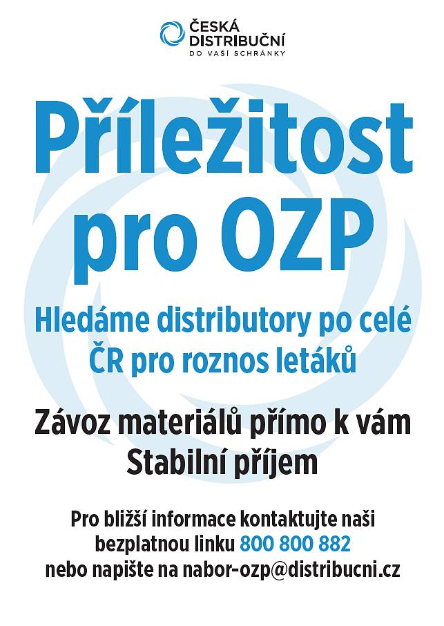 Nabízíme práci na HPP zkráceného úvazku na pozici Distributor reklamních letáků. Práce distributora je nenáročná a vhodná právě pro osoby se zdravotním postižením, které mají mnohdy problém s uplatněním na volném trhu práce.
 
V příloze zasílám propagační materiály.