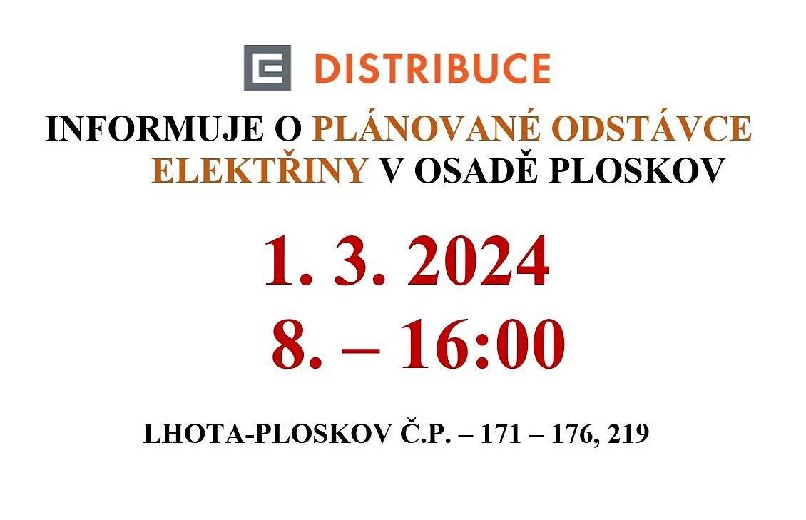 Odstávka elektřiny Ploskov