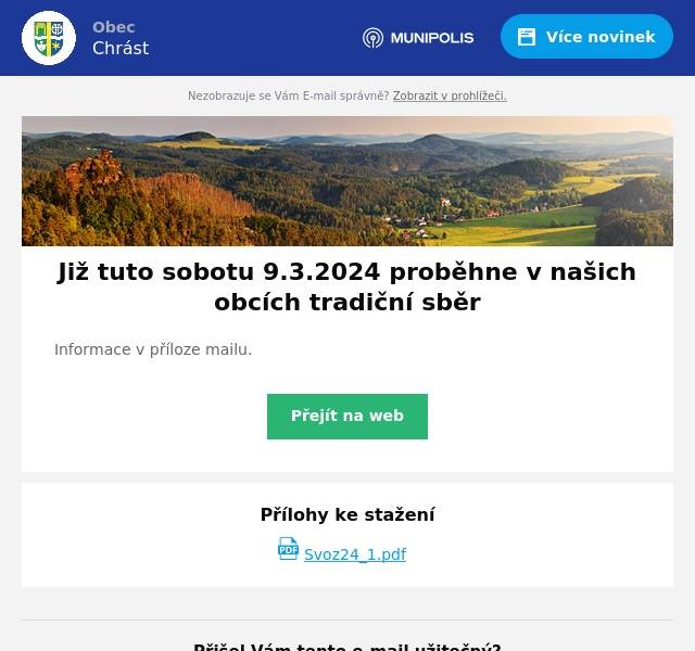 Informace v příloze mailu.