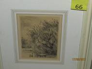 Max Švabinský: Zákoutí se židlí a stolem pod stromem, 1934, litografie.