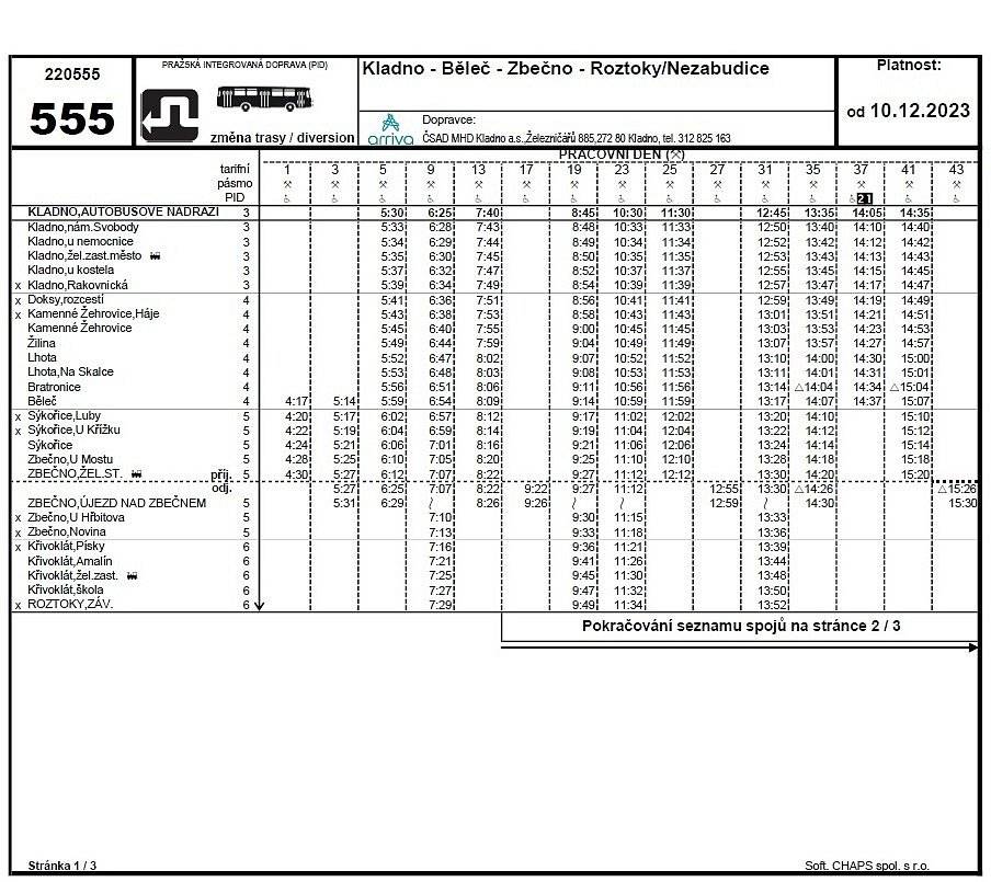 Platný od 10.12. 2023 viz. přílohy.