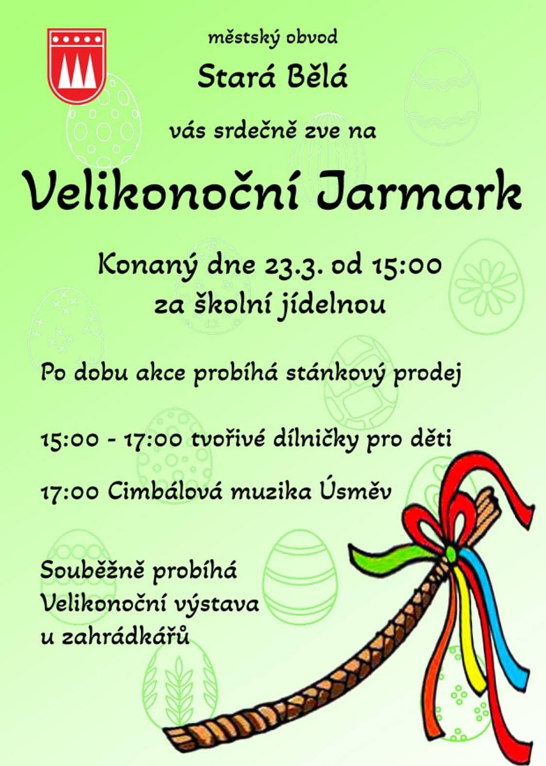 Stará Bělá už zítra, v sobotu 23. března, ožije velikonočními trhy. Tradiční jarmark s dílničkami pro děti se uskuteční od 15 hodin za školní jídelnou. Těšit se můžete na dobroty k jídlu i pití - velikonoční perníčky, koláče, kremrole, teplé i studené nápoje - a rukodělné výrobky například z Charity sv. Alexandra, z Farmy ve Vsi, sazenice, připraveny budou i kreativní dílničky pro děti.
V sobotu od 10 do 17 bude připraven také velikonoční program na Náměstí Ostrava-Jih - více zde: https://ovajih.ostrava.cz/cs/o-jihu/aktualne/velikonoce-v-ostrave-jihu-nabidnou-tradicni-jarmark-i-bohaty-program