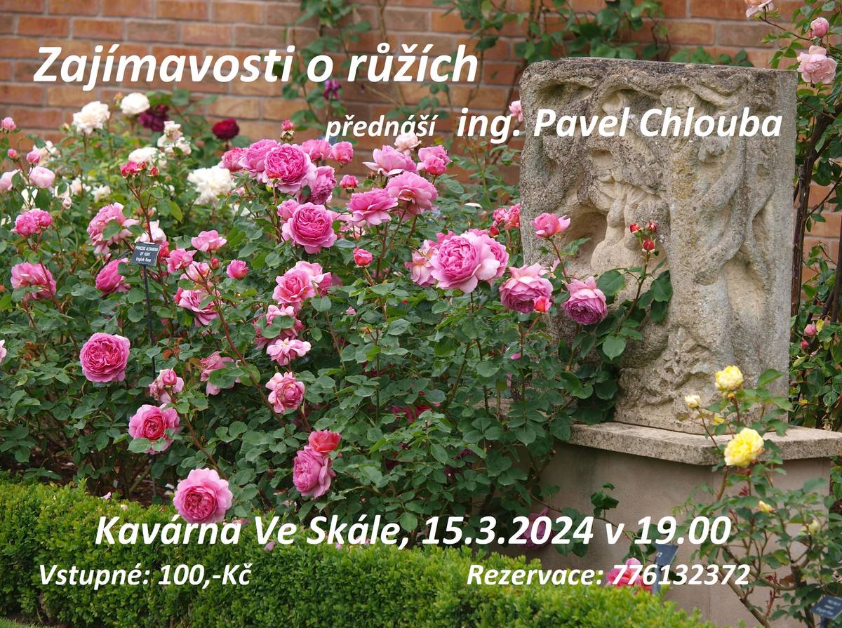 PÁ 15. 3.
19:00 - Kavárna Ve Skále
Poutavá beseda s Ing. Pavlem Chloubou.
Vstupné: 100 Kč