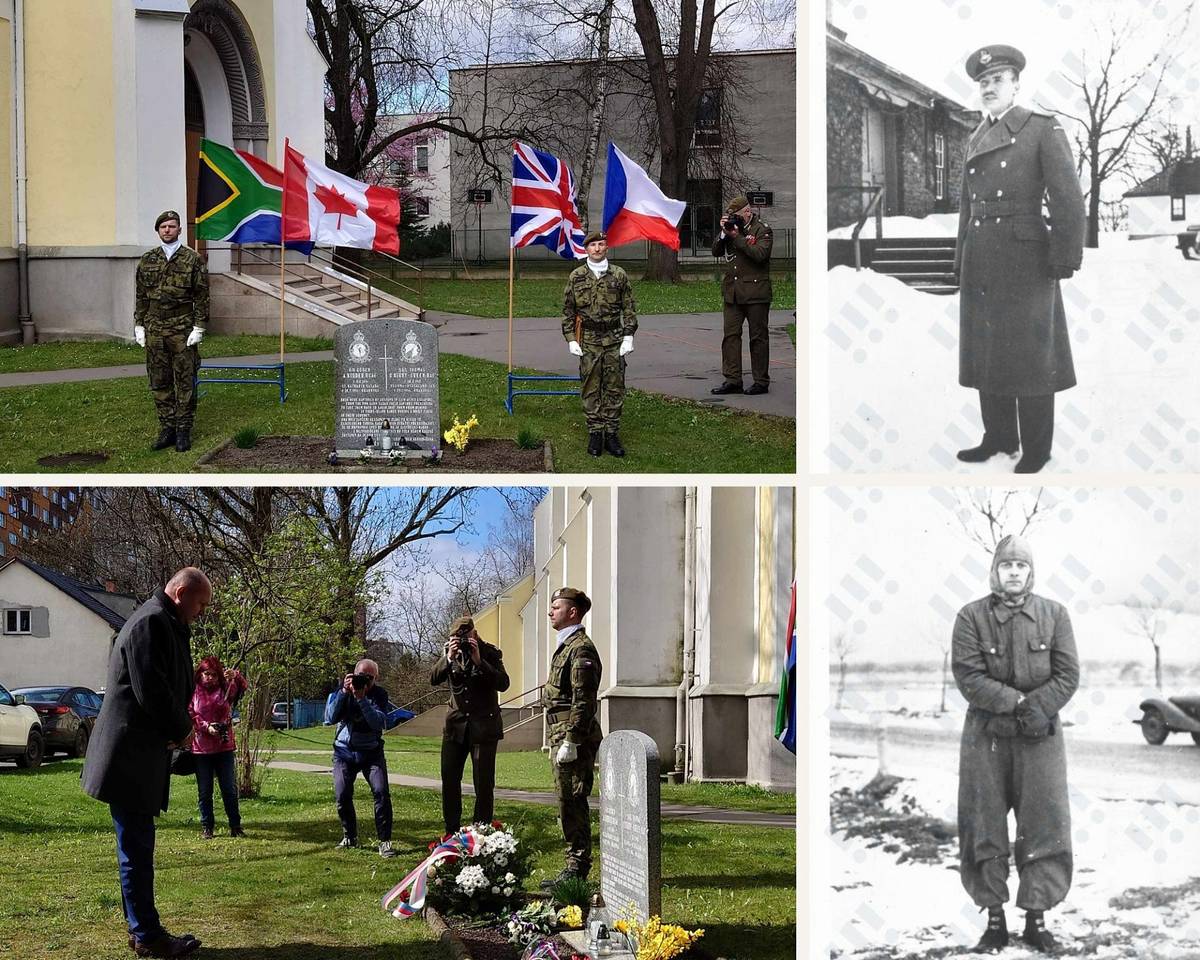 Dva stíhací vojenské letouny přeletěly dnes, 28. března, nad Ostravou, aby připomenuly 80. výročí zastřelení letců RAF v Hrabůvce. Také starosta obvodu Ostrava-Jih Martin Bednář se společně se zástupci Československé obce legionářské, Jednota Ostrava 2, Krajského vojenského velitelství Ostrava a ZŠ Ostrava-Hrabůvka, U Haldy 66 zúčastnil pietní akce u památníku vedle farního kostela Panny Marie, Královny Posvátného Růžence v Hrabůvce.
Tragický příběh kanadských hrdinů Thomase G. Kirby-Greena a Gordona A. Kiddera přiblíží už příští týden dubnové vydání Jižních listů. Již nyní si ho můžete přečíst také na stránkách městského obvodu Ostrava-Jih zde: https://historie.ovajih.cz/hrabuvka-29-brezna-1944-misto-konce-velkeho-uteku/