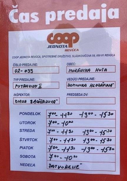 od dnes platia nové otváracie hodiny v Potravinách na Muránskej Hute. Radi Vás privítame :)