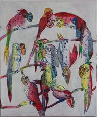 Lawrence Wells: Parrots with masks.