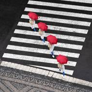 Praha s prsty deště ve 21. století (rozfázovaný pohyb, z cyklu devíti snímků stejného názvu, fotografováno z Prašné brány, 11. března 2019)