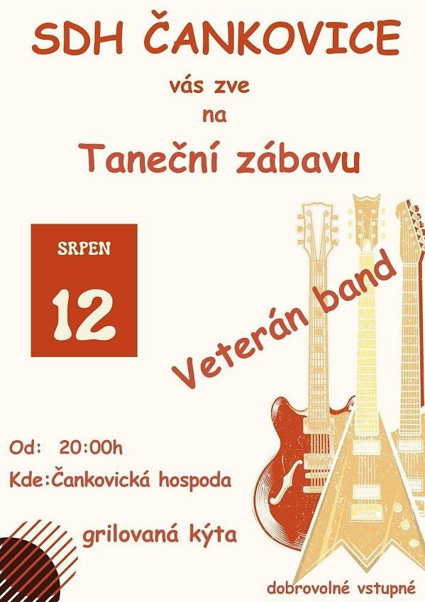 Vážení občané, 
zde Vám zasíláme informace o pořádaných akcích v měsíci srpnu v Čankovicích.
 
KULTURNÍ A SPORTOVNÍ AKCE:
Je před námi pouťový víkend. V sobotu 5.srpna se koná TRADIČNÍ NOHEJBALOVÝ TURNAJ na hřišti, který pořádá Sokol Čankovice. Turnaj začne v 8:00 hod, k vidění budou jistě skvělé sportovní výkony a dobrá nálada. Občerstvení je zajištěno. 
 
V Kapli Proměnění Páně proběhne MŠE SVATÁ V NEDĚLI 6.srpna od 11:00 hod.
 
V sobotu 12.srpna od 20:00 hod Vás zveme na pouťovou taneční zábavu, která se bude konat ve dvoře čankovické hospody. Akci pořádá SDH Čankovice, hraje Veterán Band.
 
 
PRODEJNÍ AKCE:
V pátek 4. srpna proběhne prodej nosných kuřic. Firma SVOBODA-Lučice. Info viz. leták níže.
Ve čtvrtek 10.srpna proběhne prodej chovných kuřic. Firma Drůbežárna Mírovka. Info viz. leták níže. 
 
Poslední sobotu o prázdninách pořádáme zmiňované oslavy obce, program bude zaslán v následujícím e-mailu.
 
S přáním pěkných dní, H. Shejbalová
 